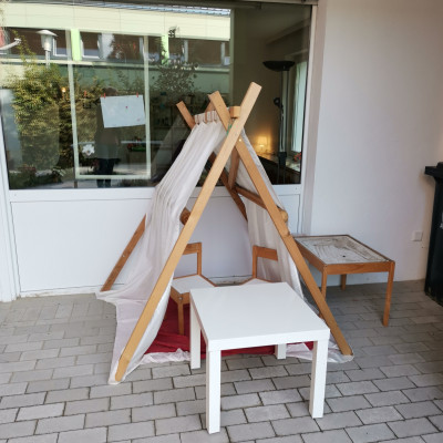 Tipi auf der Terasse